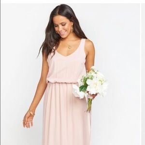 Kendall Maxi Dress ~ Dusty Blush Crisp-Medium